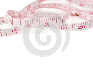 Tailor measuring tape isolated over the white background