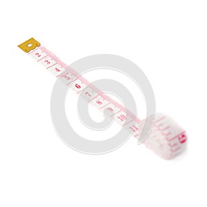 Tailor measuring tape isolated over the white background