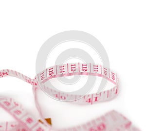 Tailor measuring tape isolated over the white background