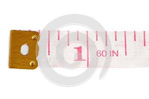 Tailor measuring tape isolated over the white background