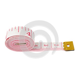 Tailor measuring tape isolated over the white background