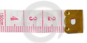 Tailor measuring tape isolated over the white background