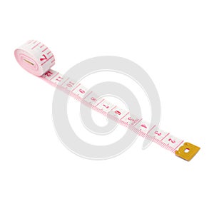 Tailor measuring tape isolated over the white background