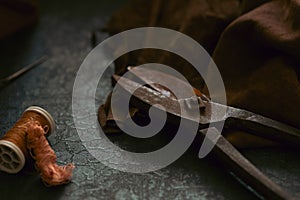 Tailor's old tools and accessories