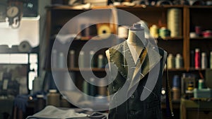 The tailor's workshop and mannequin.AI generated image