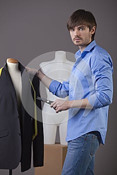 Tailor with scissors