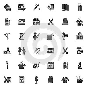 Tailor service vector icons set