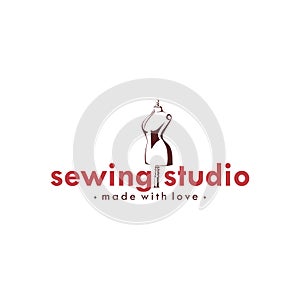 Tailor Sewing Vintage Logo Ideas, Mannequin Sewing Logo Ideas, Fashion Retro Simple Logo, Vector Design
