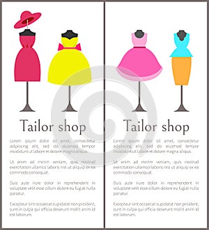 Tailor Shop Pages Collection Vector Illustration