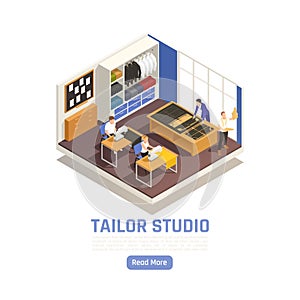 Tailor Studio Isometric Composition