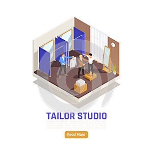 Tailor Studio Isometric Composition