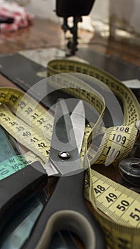 Tailor, tailoring, clothes designer work concept.