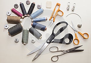 Tailor, tailoring, clothes designer work concept.