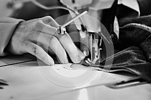 Tailor working at a factory