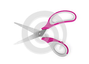 Tailors scissors with a black handle isolated on a white background