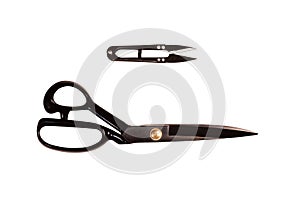 tailors scissors and trimmer isolated on white background