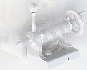 Tailstock in contours on a gray-white background