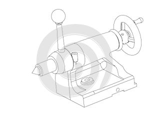 Tailstock in contours on a white background