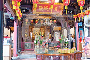 Taiwan Fu City God Temple in Tainan, Taiwan. The temple was built in 1669 during the Zheng Period of the Ming Dynasty