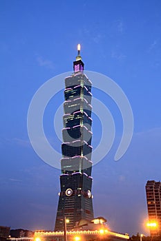 Taipei 101, high rise building in Taipei, Taiwan, ROC night scene