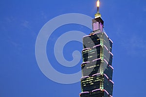 Taipei 101, high rise building in Taiwan night scene