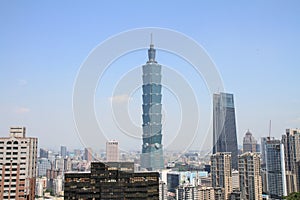 Taipei 101 from Xiang mountain in Taipei, Taiwan, ROC