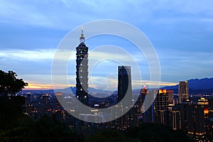 Taipei 101 building and Taipei city