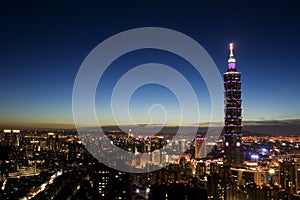 Taipei City at night