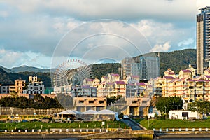 Taipei city with river view