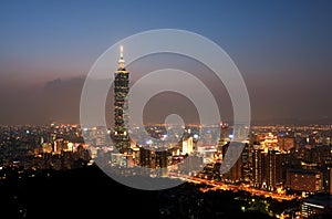 Taipei City Skyline by Night