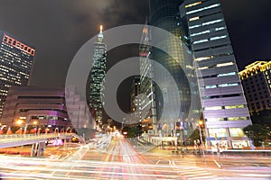 Taipei City Street at Night