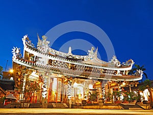 Taipei Dalongdong Baoan Temple at night