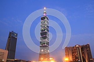 Taipei 101, high rise building in Taipei, Taiwan, ROC night scene