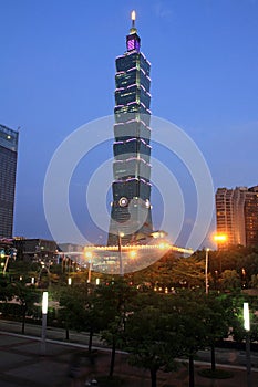 Taipei 101, high rise building in Taipei, Taiwan, ROC night scene