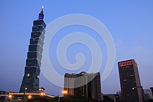 Taipei 101, high rise building in Taipei, Taiwan, ROC night scene