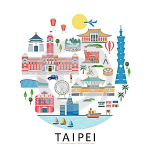 Taipei landmarks collection