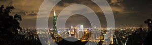 Taipei night skyline panorama