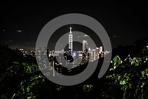 Taipei night view seen from the Xiangshan Taipei