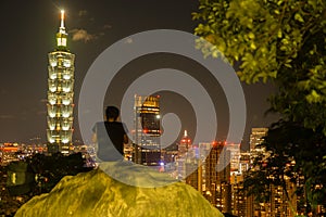 Taipei night view seen from the Xiangshan Taipei