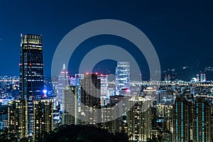 Taipei night view seen from the Xiangshan Taipei