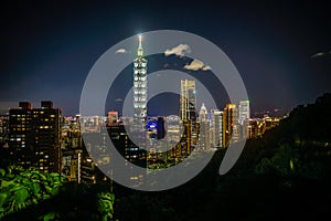 Taipei night view seen from the Xiangshan Taipei