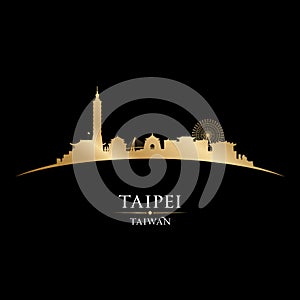 Taipei Taiwan city skyline silhouette black background