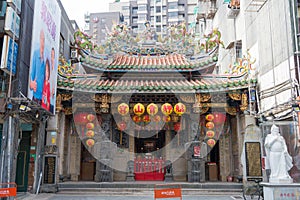 Bangka Qingshan Temple in Taipei, Taiwan. The temple was originally built in 1856