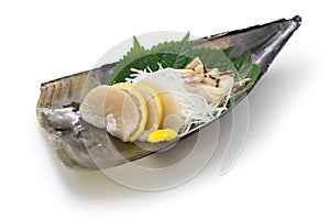 Tairagi(pacific pen shell, atrina pectinata) sashimi, japanese cuisine