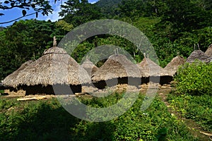 Tairona huts on the trail to the Lost City photo