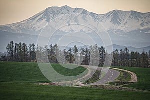 Taisetsu Mountains in Biei Hokkaido, Japan