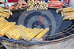 The Taiwan aborigines grilled foods