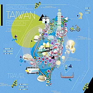 Taiwan attractions map