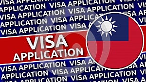 Taiwan Circular Flag with Visa Application Titles