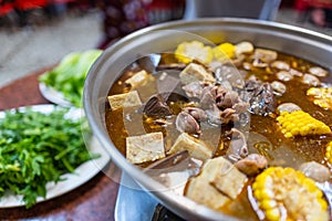 Taiwan cuisine ginger duck soup hot pot